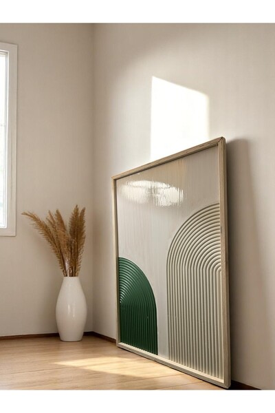 CIGILWOOD GREEN BEIGE BELT Ahşap Bohem Tablo