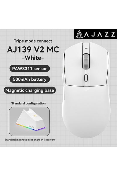 Ajazz فأرة لاسلكية Aj139 V2 Mc Aj139pro/aj139v2mc Pmw3395/paw3311 مجموعة شرائح الألعاب 12000-26000 نقطة في البوصة Pr