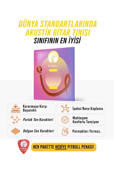 Pitbull Strings Venüs Serial Acoustic Guitar Set String Vag 10-47 SL Super Light 80/20 Bronze
