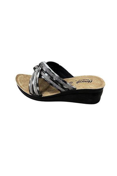 henedi Women's Wedge Heel Stone Slippers