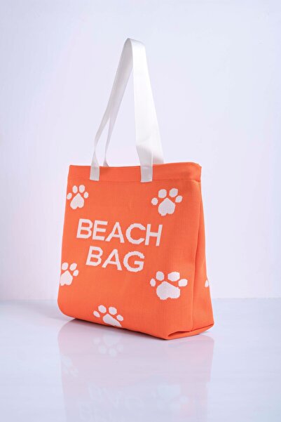 Sebir Moda Τσάντα παραλίας με μοτίβο ποδιών από πλεκτό ύφασμα