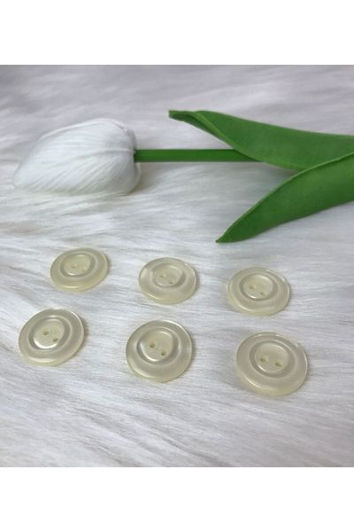 BRAVE TEKSTİL ÜRÜNLERİ Round Patterned 2 Hole Button (28 Size) 18mm-6 Pieces