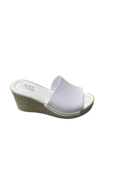 NİL Women's Wedge Heel Knitwear Slippers