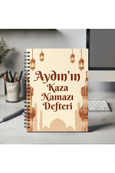Mervenin Hayal Evi 10 Yıllık Kaza Namazı Defteri Kişiye Özel Kahve Cami Desenli