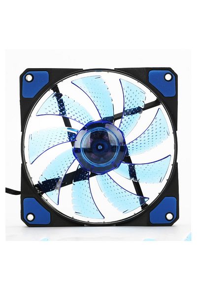 Ninth World Fixed Color White Blue 120mm Led Ultra Silent Computer Pc Case Fan 15 Leds 12v Cpu Heatsink Cooler M