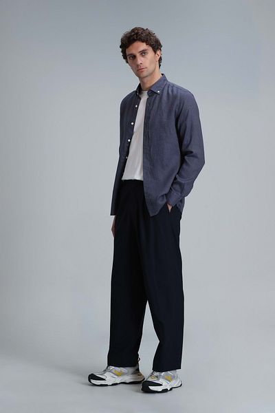 Lufian 111010611 Pitaya Linen Shirt Comfort Fit Men's Shirt Anthracite