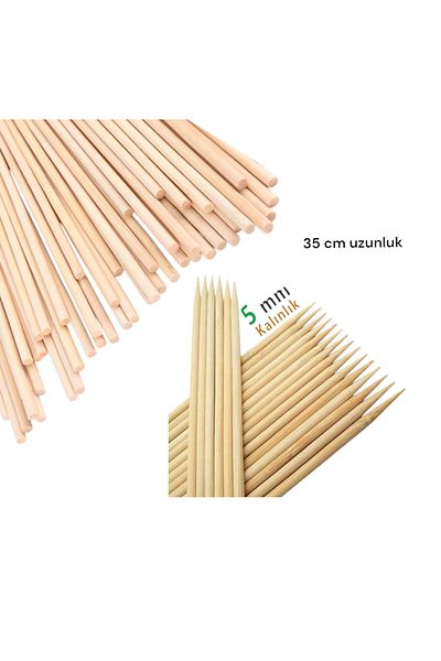 ncy Bamboo Round Wooden Model Sticks 35 Cm 100 Pieces 5 Mm