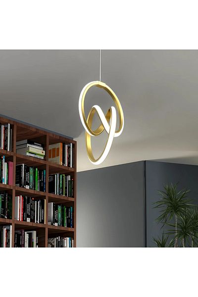 Ece Aydınlatma Orko Yellow Case, White Led Light Led Chandelier for Living Room, Entrance, Kitchen