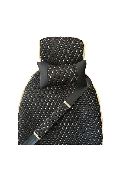özgüven oto giyim Car Seat Cushion Set 3 in 1 Cushion+Pillow+Belt Pad 6 Colors Option Is for 2 Front Seats