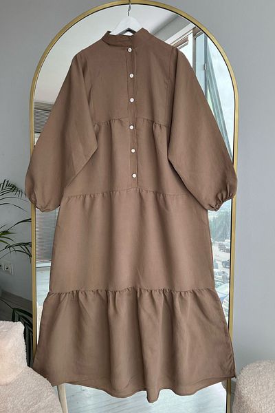 Kirazca Butik Γυναικείο Modal Hijab φόρεμα με κουμπιά