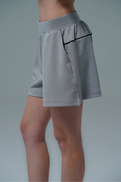 George Phoenix Soft Touch - Gri Rahat Kesim Modal Kumaşlı Kadın Spor Şortu