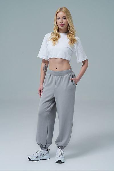George Phoenix Γυναικείο φούτερ Jogger Soft Touch - Γκρι υψηλής μέσης Modal ύφασμα