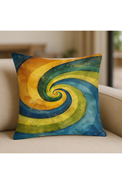 TURKISHRUG KINGDOM غطاء وسادة منقوش باللون الأزرق على الطراز العرقي – مقاس 43...