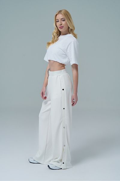 George Phoenix Γυναικείο Palazzo Loose Παντελόνι με Soft Touch Beige High Waist Modal ύφασμα