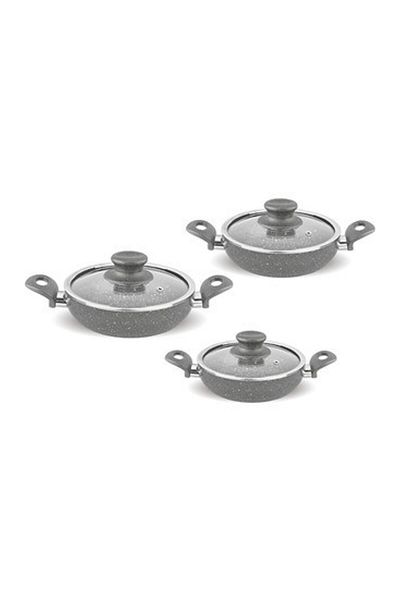 FMS Granite Omelette Pan Set with Lid Gray G-5001