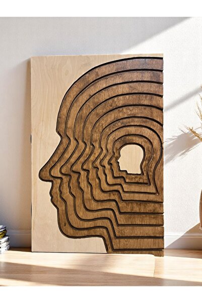 CIGILWOOD HUMAN FACE ahşap bohem tablo