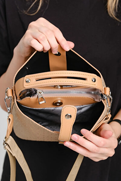 Just Polo Women's Mink Medium Size 3 Compartment Shoulder Bag and Wallet Combination Mh4002Mh