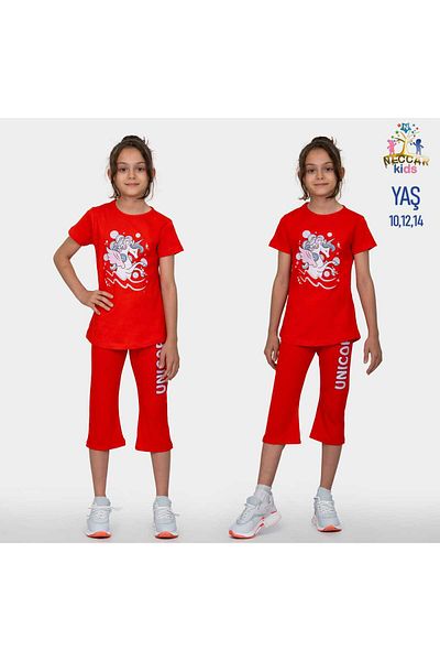 Amur Girl's Suit Bottom Bermuda - Top Set