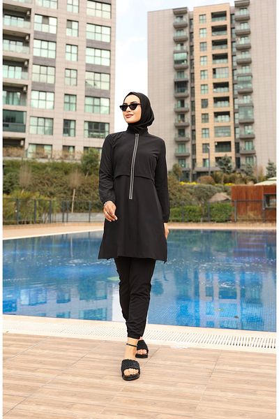 KXSPOR Hijab Swimsuit-Black- Fully Covered Hijab Swimsuit - Sea and Pool Hijab Swimsuit