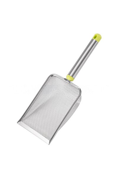 Choice 3.8mm Green Stainless Steel Cat Litter Scoop Durable Mesh Kitten Litter Cleaner Pet Cleaning Tools w