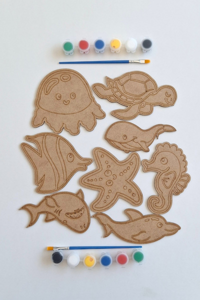 Kutaydan Boya, Eğlen, Keşfet - Çocuklar İçin Eğitici Su Hayvanları 8 Parça Ah...