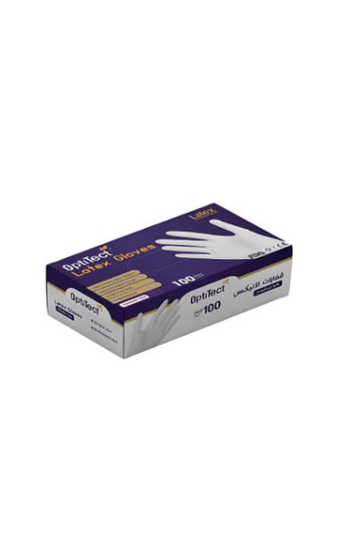 OptiTect Latex Medical Examination Gloves (L) 100 Pieces