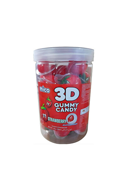 MICO حلوى جيلاتينية ثلاثية الأبعاد - جرة فراولة 300 غرام