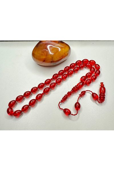 İskenderun Tesbihcilik Collectible Master Crafted Fire Amber Prayer Beads