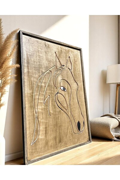 CIGILWOOD HORSE Ahşap Bohem Tablo
