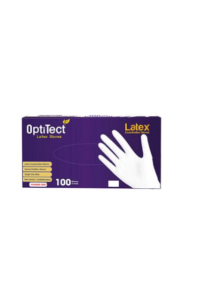 OptiTect Latex Medical Examination Gloves (L) 100 Pieces