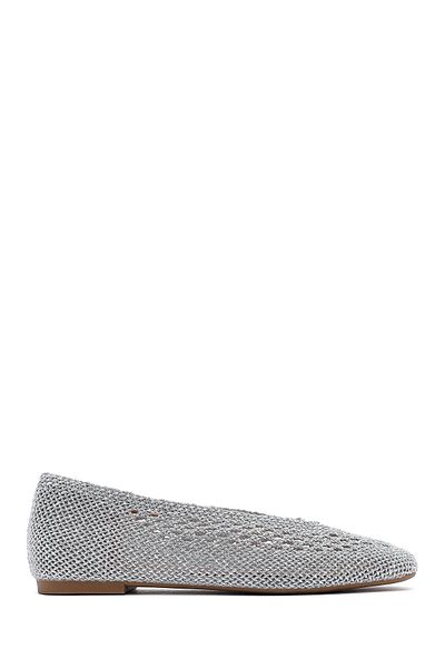 Derimod Women's Silver Glitter Ballerina Ballet 25Sfe45196F