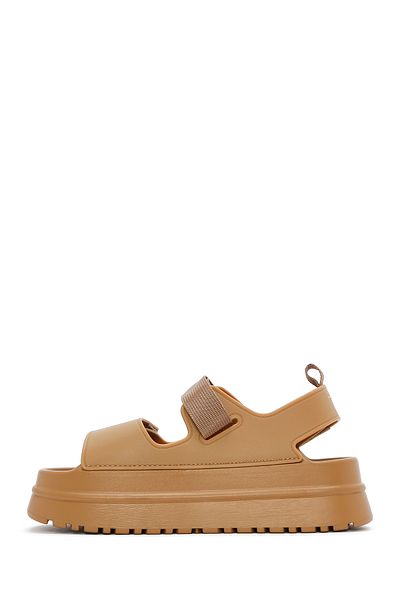 Derimod Women's Tan Strappy Thick Soled Jelly Sandals 25Sfe4753Pv