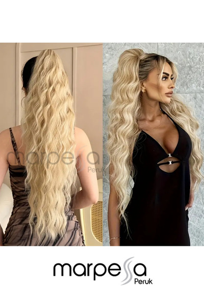 Marpessa Tokalı Kabarık Dalgalı At Kuyruğu Platin