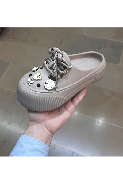 BRGL Жіночі ультралегкі тапочки з товстою підошвою, шнурівкою та прикрасами, модель Cross