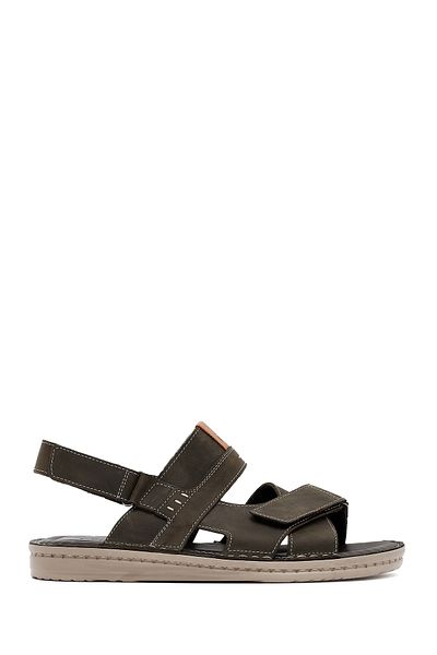 Derimod Men's Khaki Strappy Leather Sandals 25Sfd6250V3