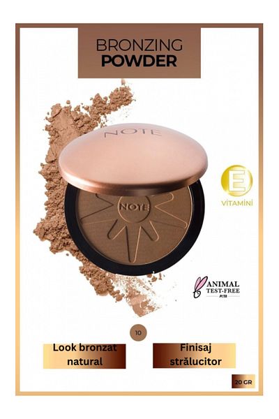 NOTE Pudră bronzantă 10 – Strălucire naturală, bej cald