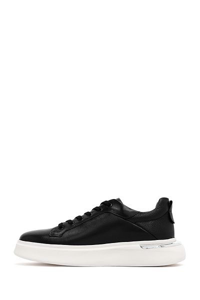 Derimod Men's Black Lace-Up Thick Soled Leather Sneaker 25Sfd676818