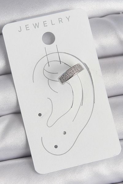Clariss Brass Silver Color Zircon Stone Cartilage Model Women's Earrings