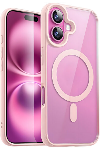 Fibaks Apple iPhone 16 Plus Uyumlu Kılıf Magsafe Wireless Şarj Özellikli Tam Koruma Renkli Sert Kapak