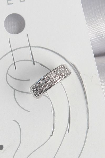 Clariss Brass Silver Color Zircon Stone Cartilage Model Women's Earrings
