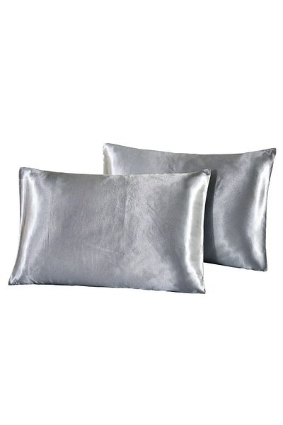 Choice 51x66cm gray Pure Emulation Silk Satin Pillowcase Comfortable Pillow Cover Pillowcase Cool in Summer