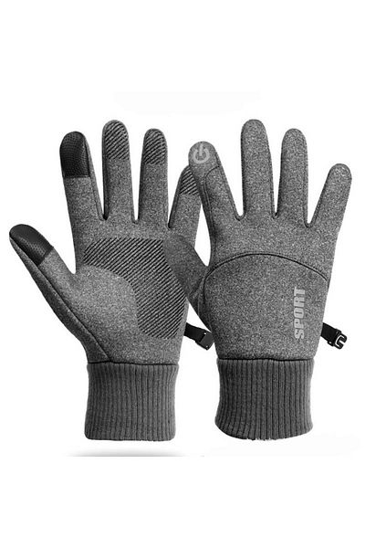 Choice M light gray Winter Waterproof Men's Gloves Windproof Sports Fishing Touchscreen Driving Motorcycle