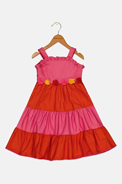 Nicole Miller فستان بناتي صغير بدون أكمام بألوان متعددة، وردي