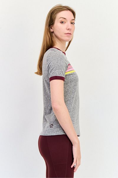 SKECHERS Women Sportswear Fit Short Sleeves Outdoor T-shirt, Heather Grey