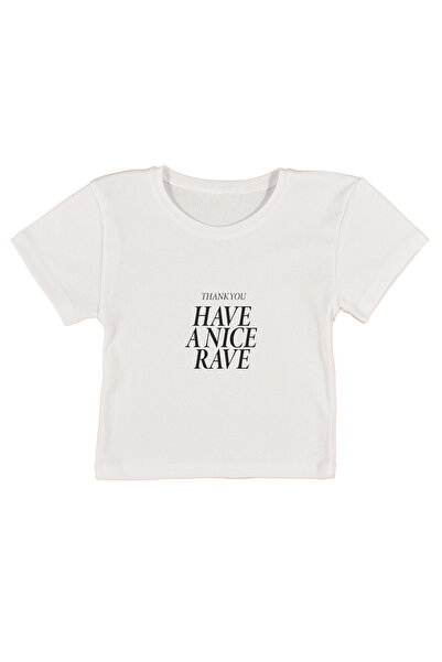 urbvn Rave Printed White Crop Top