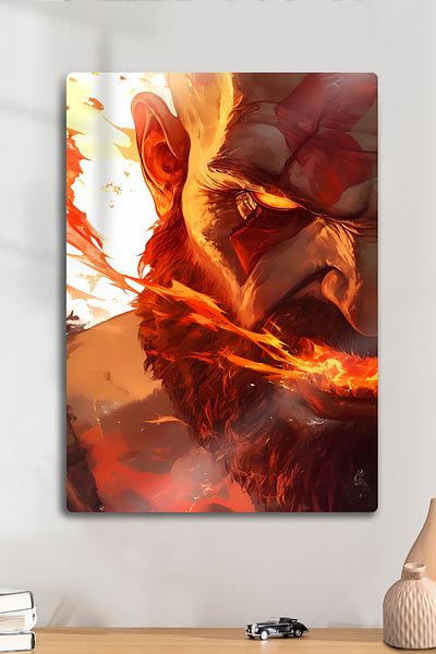 DekorHane Metal Print - God of War Kratos, Decorative Game Painting