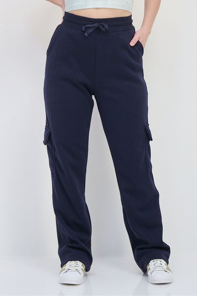 BSP Women Sportswear Fit Running Sweatpants, Navy Blue