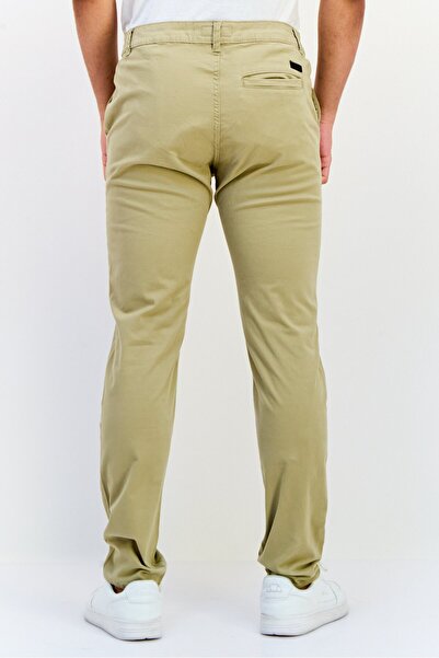 883 Police Men Slim Fit Solid Chino Pants, Khaki