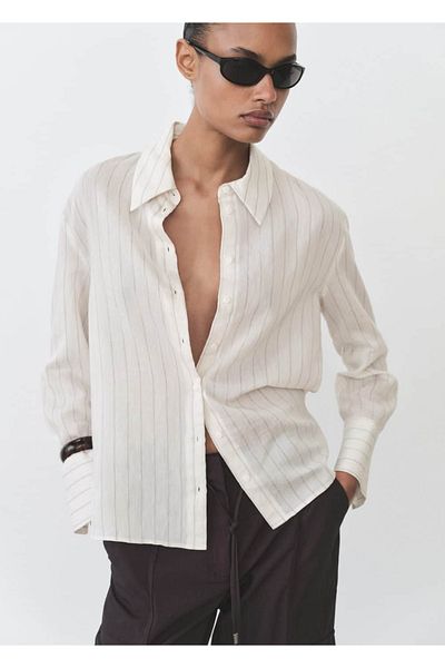 MANGO Woman Striped patterned shirt