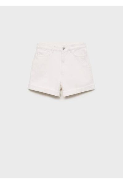MANGO Woman Yüksek Bel Mom-fit Denim Şort